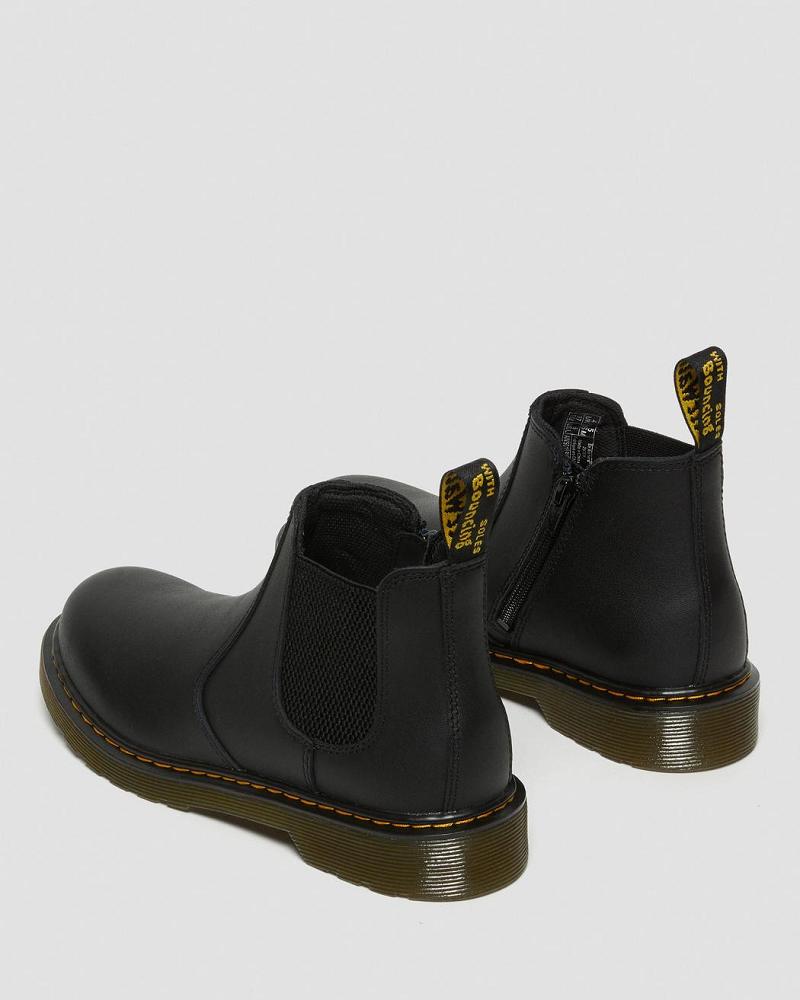 Kids' Dr Martens Youth 2976 Softy T Leather Chelsea Boots Black | AU 671KOR